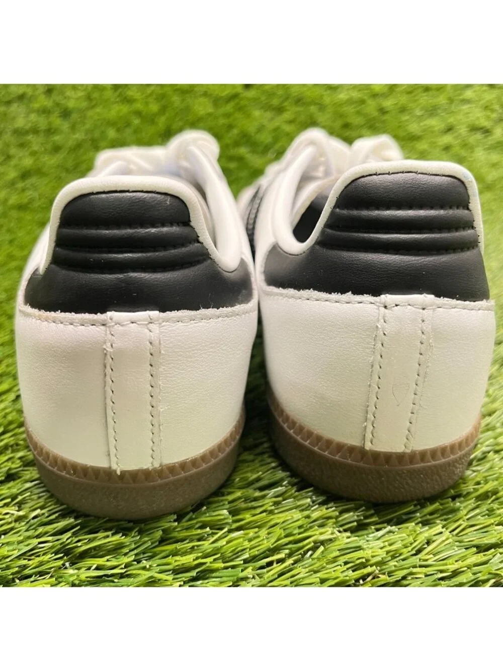 Adidas Samba OG Mens Size 7 White Black Gum Athletic Leather Shoes Sneakers